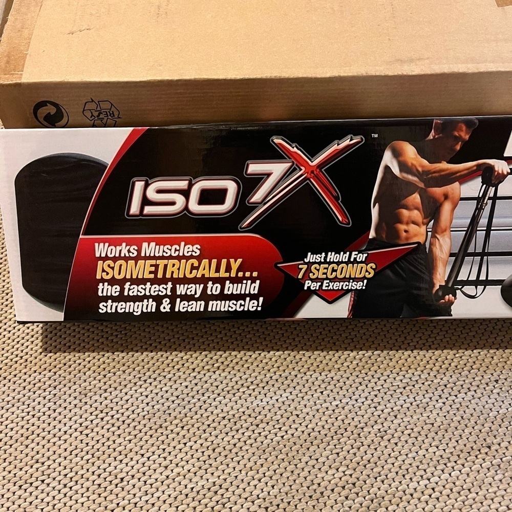 Ontel ISO 7X Isometric Workout Bar With 2 X 3 Foot Wall Chart New In Box Silver